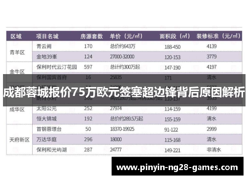 成都蓉城报价75万欧元签塞超边锋背后原因解析 成都蓉城报价75万欧元签塞超边锋背后原因解析